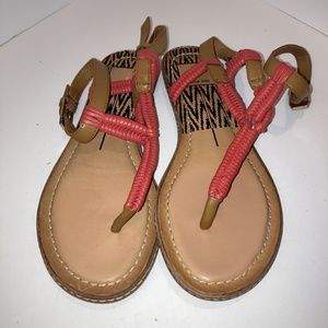 Women’s Dolce Vida Leather Double ANKLE Strap Sandal Size 6 1/2 M Pink Gladiator